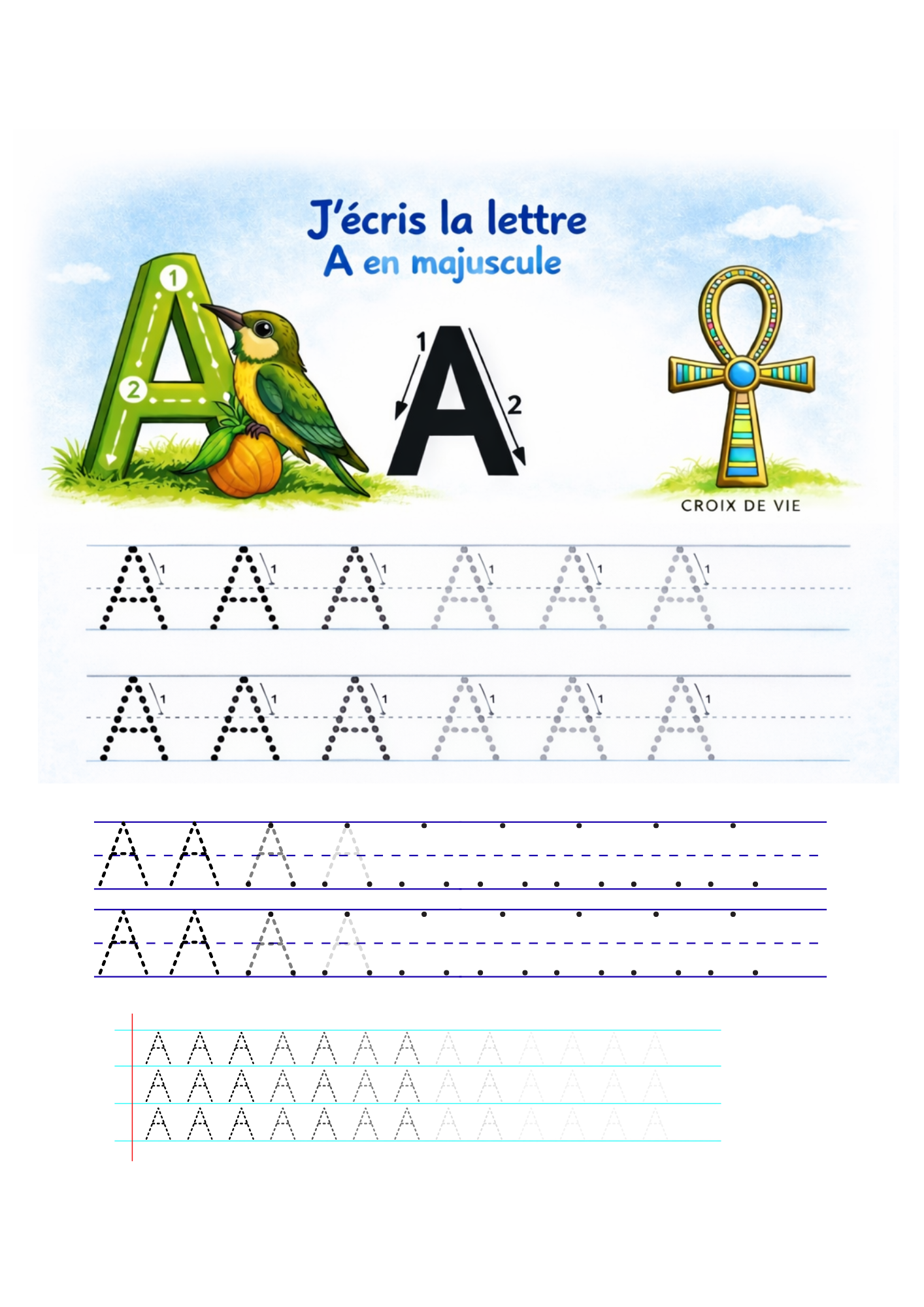 Mon premier cahier d’alphabet et d’écriture : Maternelle 3-5 ans | Tracer, repérer et écrire les lettres majuscules de A à Z