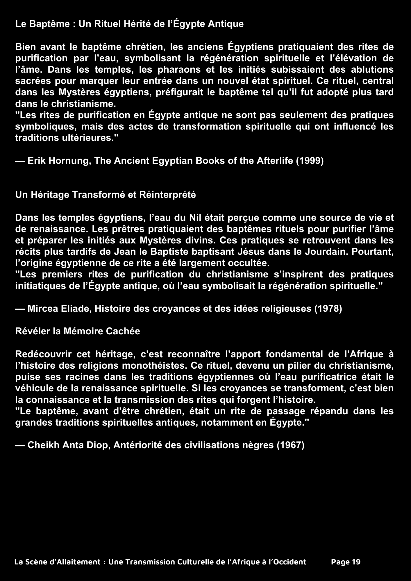 30 plagiats des religion dites révélées issue de la spiritualité africaine