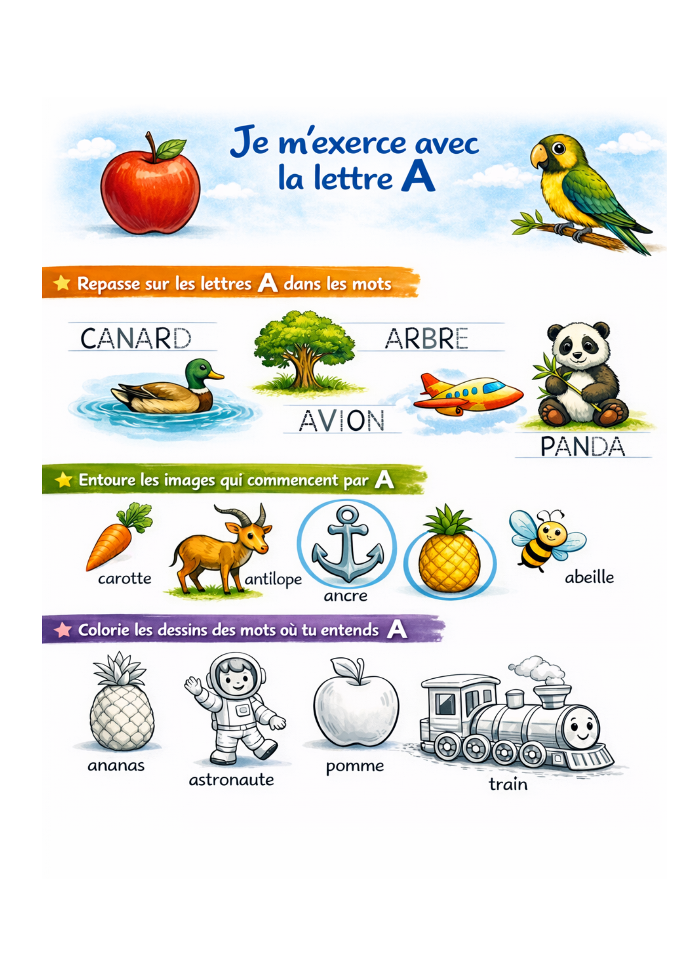 Mon premier cahier d’alphabet et d’écriture : Maternelle 3-5 ans | Tracer, repérer et écrire les lettres majuscules de A à Z