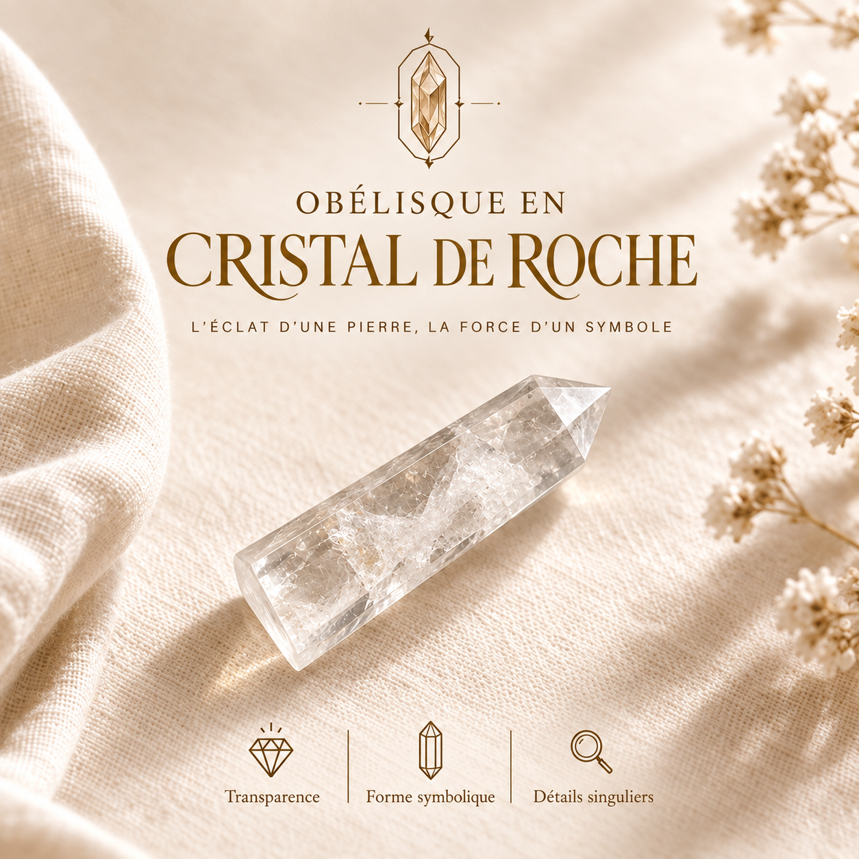 Obélisque en Cristal de Roche