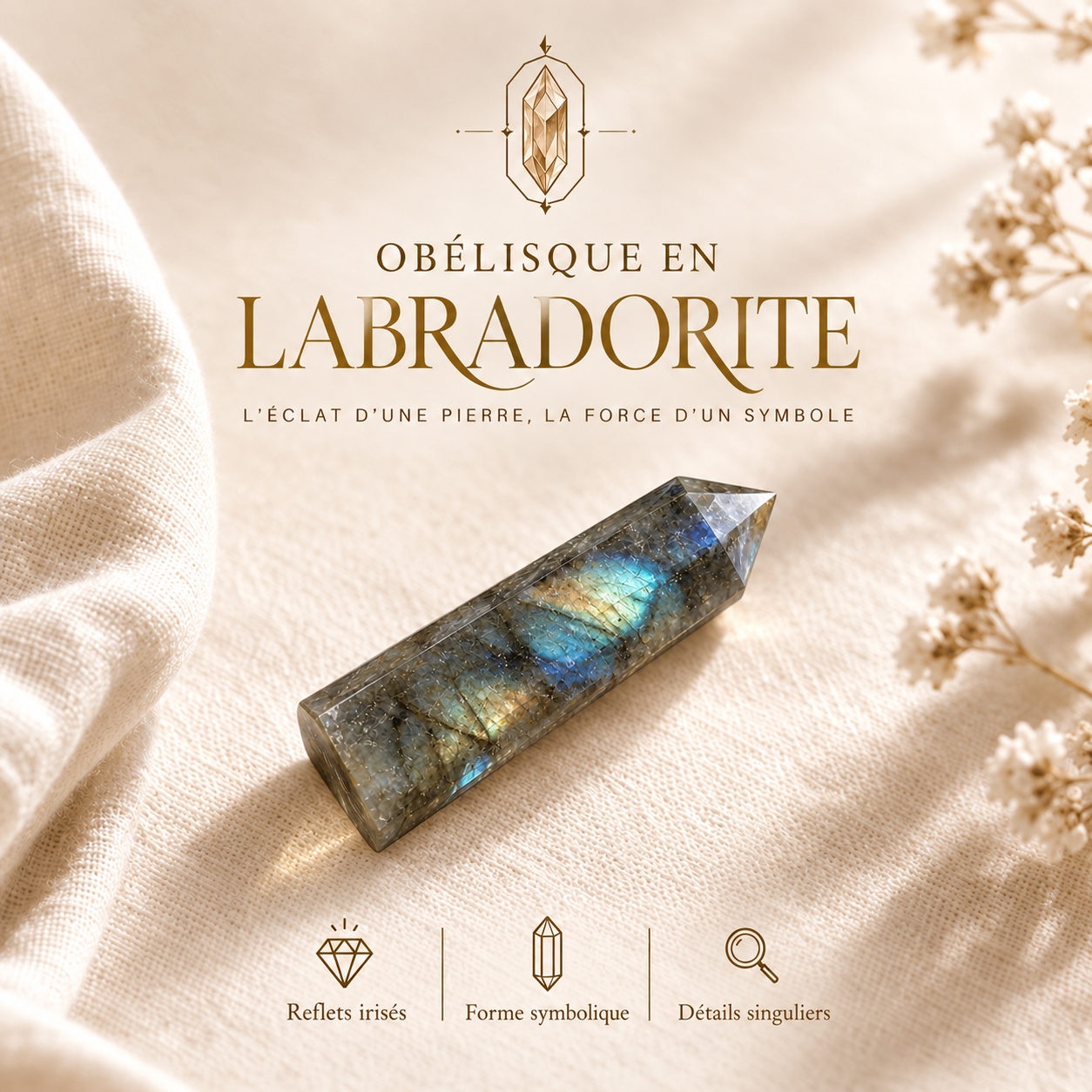 Obélisque en Labradorite