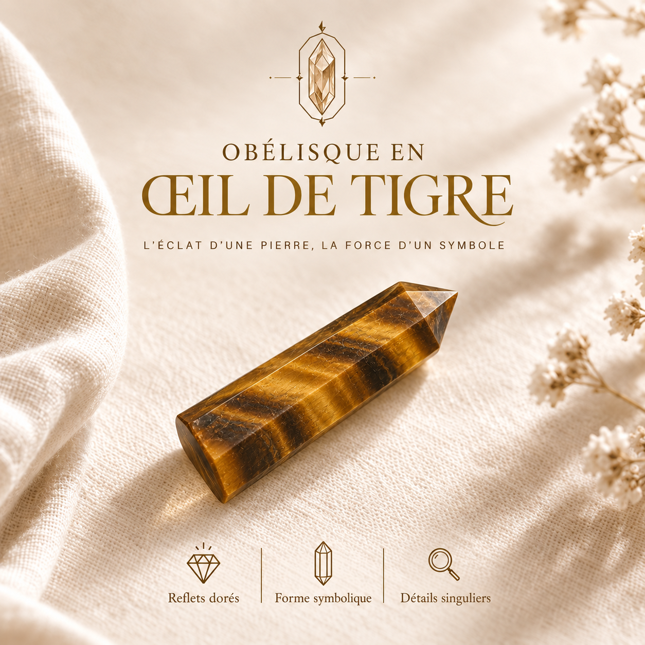 Obélisque en Œil de Tigre