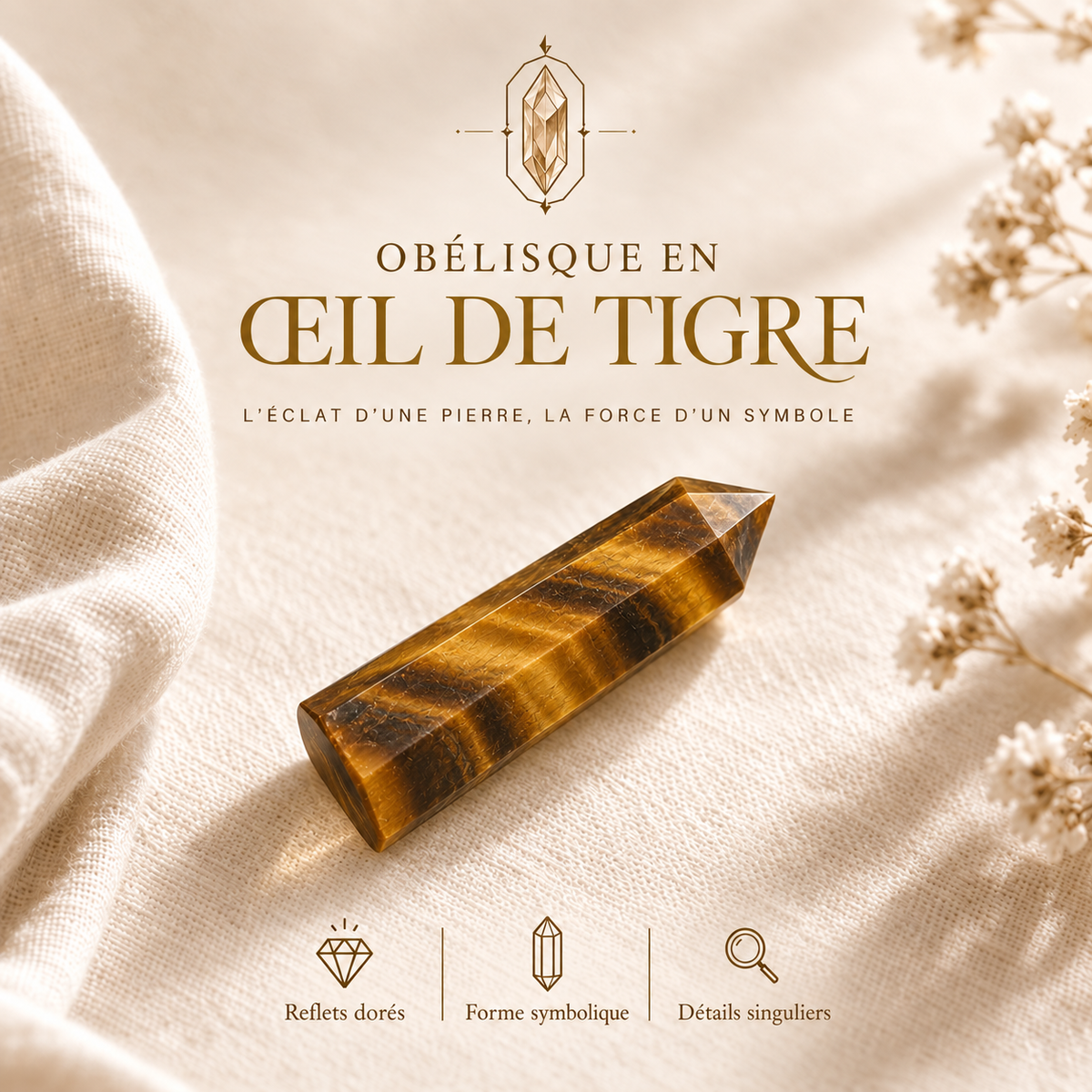 Obélisque en Œil de Tigre