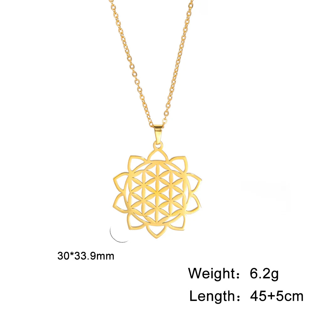 Pendentif Fleur de Vie Doré
