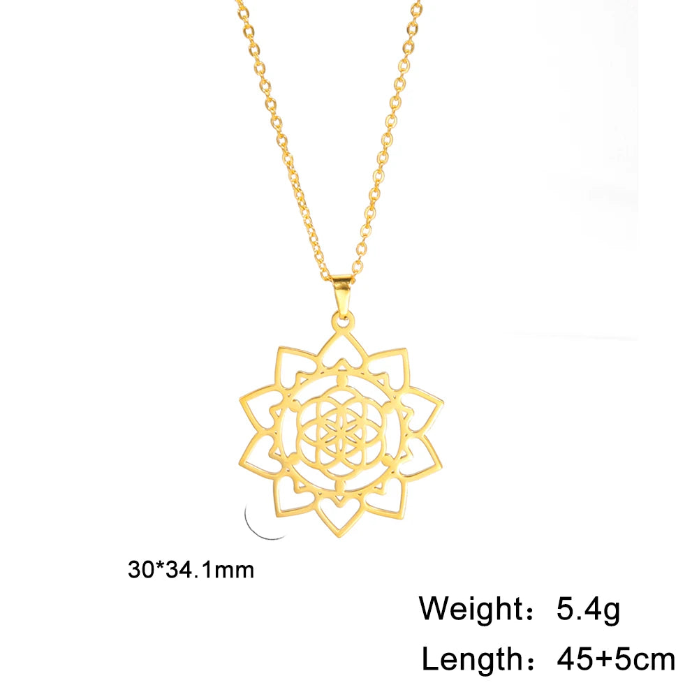 Pendentif Fleur de Vie Doré