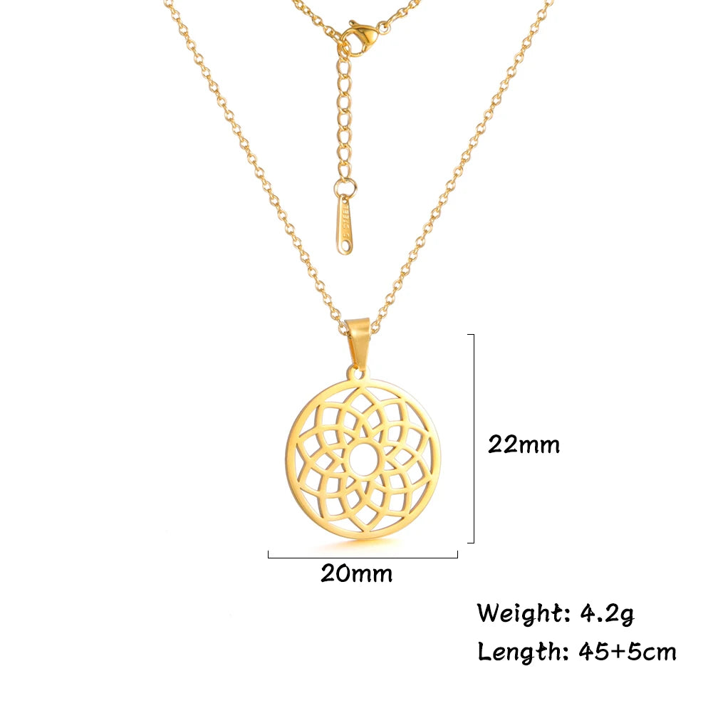 Pendentif Fleur de Vie Doré