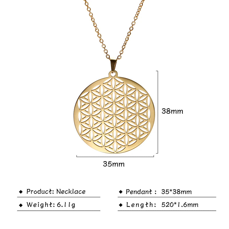 Pendentif Fleur de Vie Doré