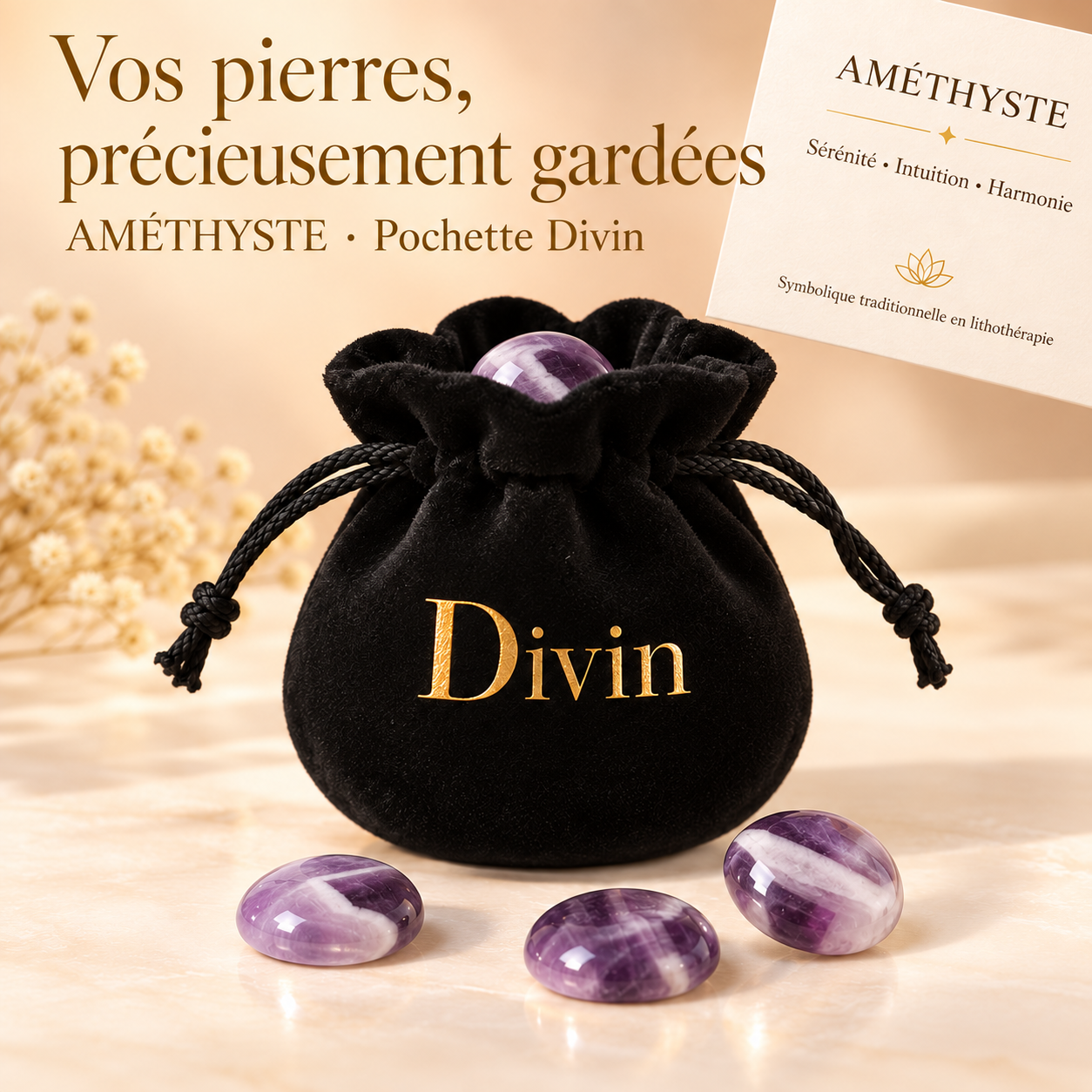 Cabochons Améthyste 12 mm
