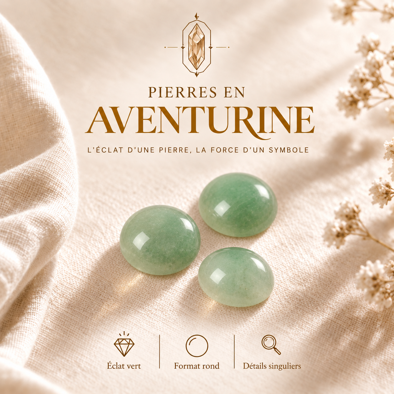 Cabochons Aventurine 12 mm