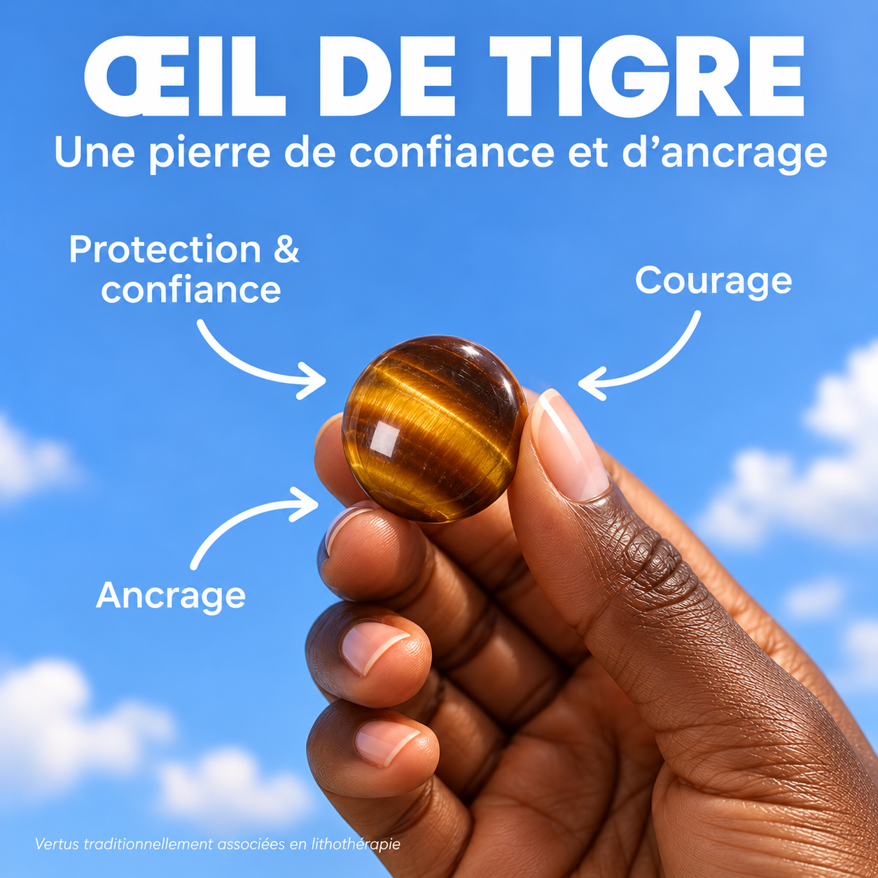 Cabochons Œil de Tigre 12 mm