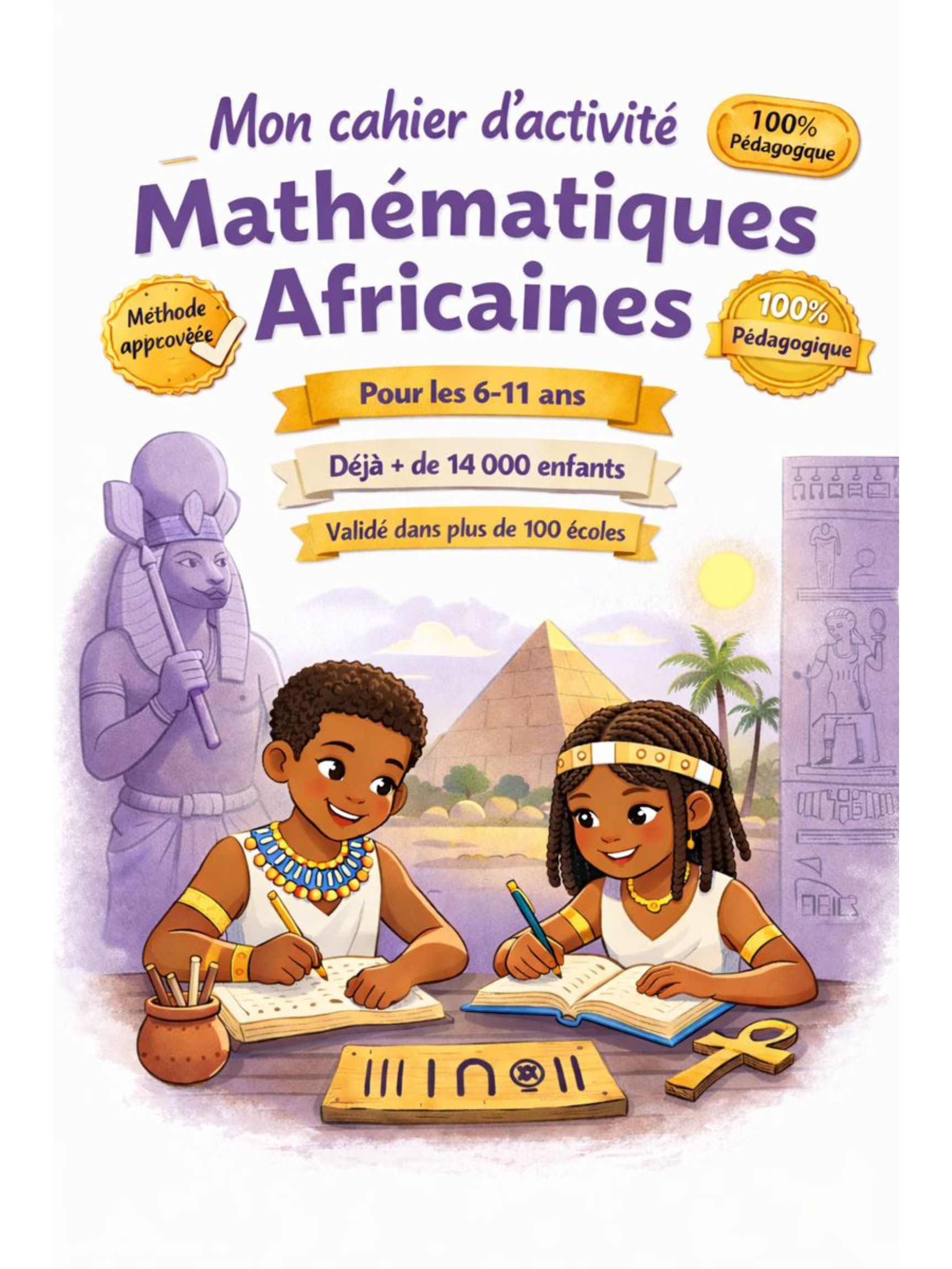 Mon cahier avec pleins d'activités de mathématiques africaines - ici uniquement zone Europe
