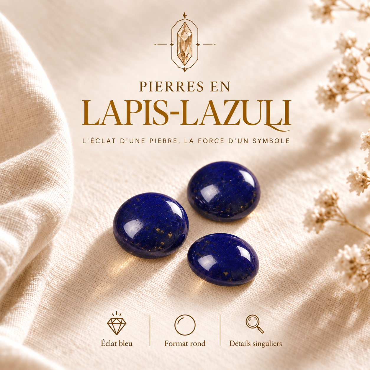 Cabochons Lapis Lazuli 12 mm