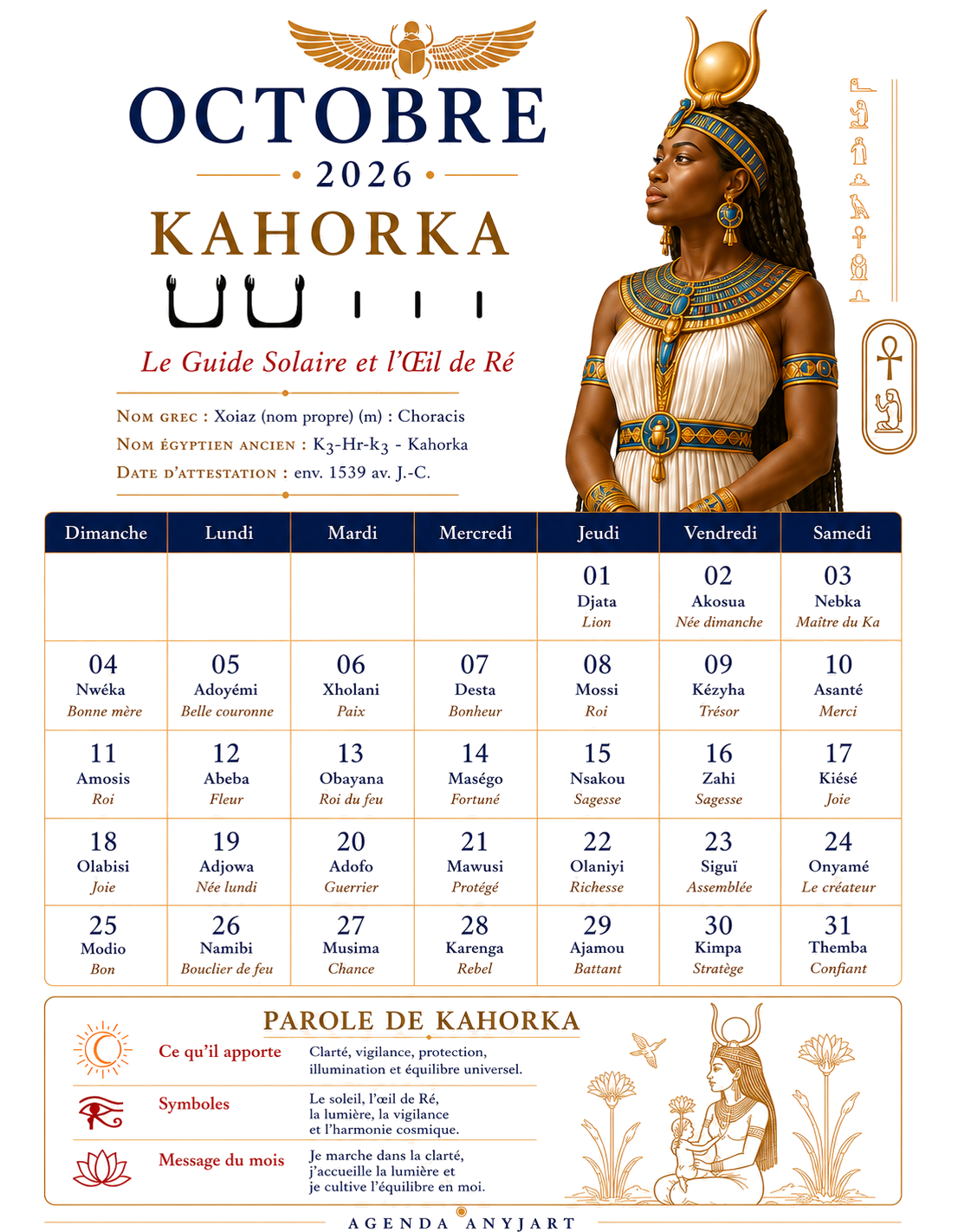 Calendrier Kamite - An 12102